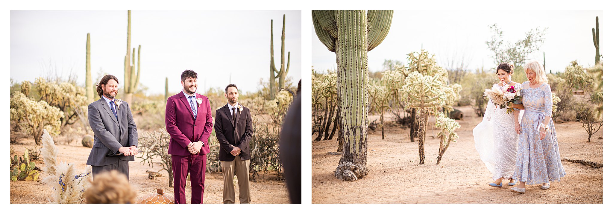 Ceremony in the desert boho wedding